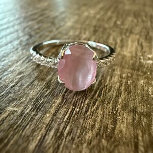 Pink Opal Sterling Silver Ring